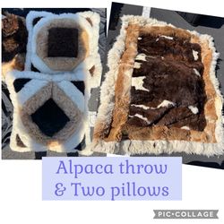 Alpaca Trading Post Blanket, Throw And Two Pillows Genuine