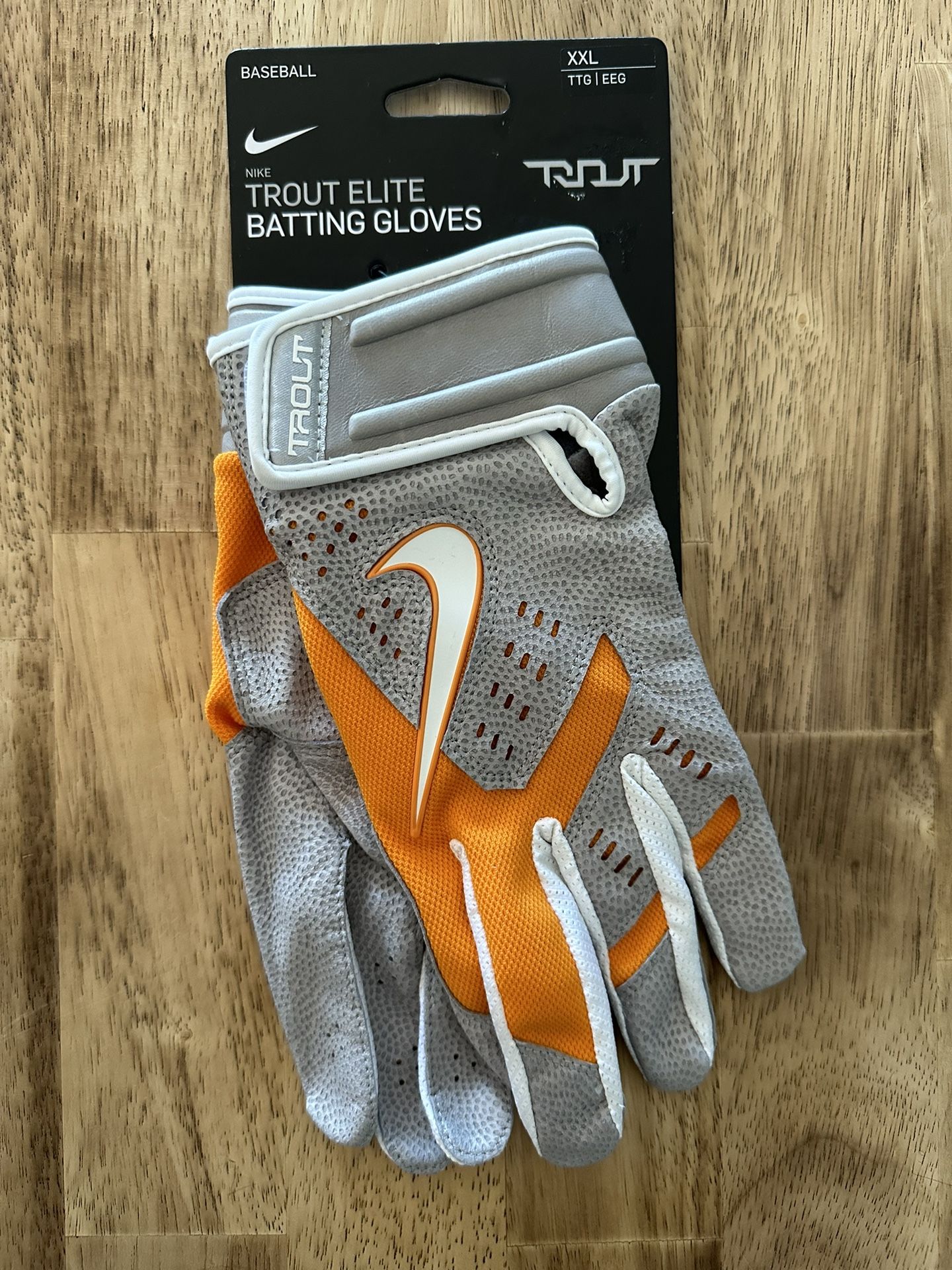 Nike Trout Elite Batting Gloves Tennessee Volunteers Team Issued XXL NCAA