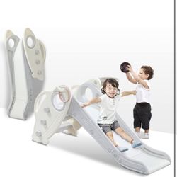 (BRAND NEW) Onasti Kids Toddler Slide with Basketball Hoop & Ring Game (Ages 1–3)