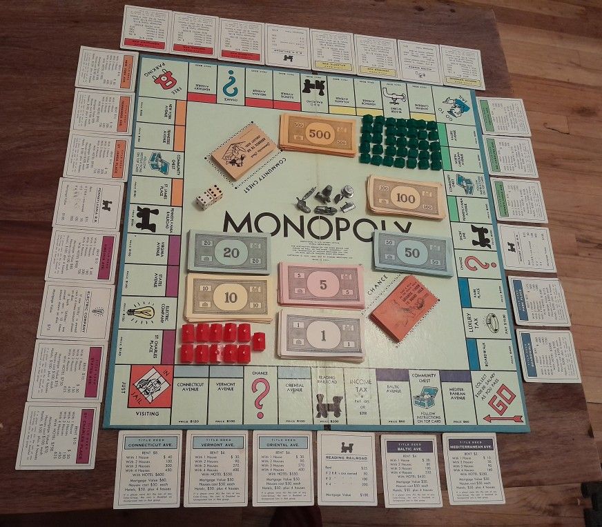 Vintage 1961 Monopoly Board Game