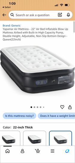 Queen Air Mattress 22-Inch with Built-In Pump