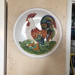 Hand Painted Rooster Wall Hanging Plater