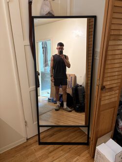 Black Metal Full Length Body Mirror