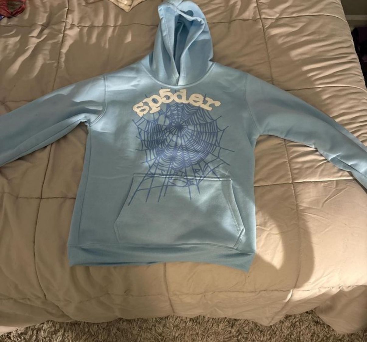 Light Blue Spider Hoodie: Size XL