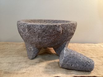Large lava rock stone Mortar & Pestal.