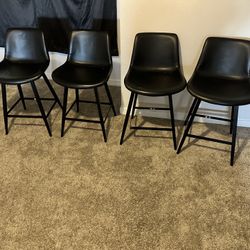 4 Black Barstools 