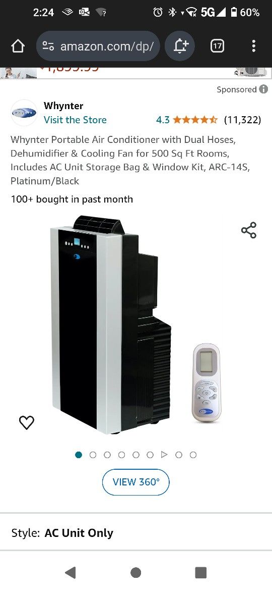 Portable Air conditioner Whynter