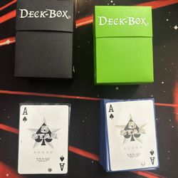 2 Playing Cards With Sleeve Protectors And Deck Box