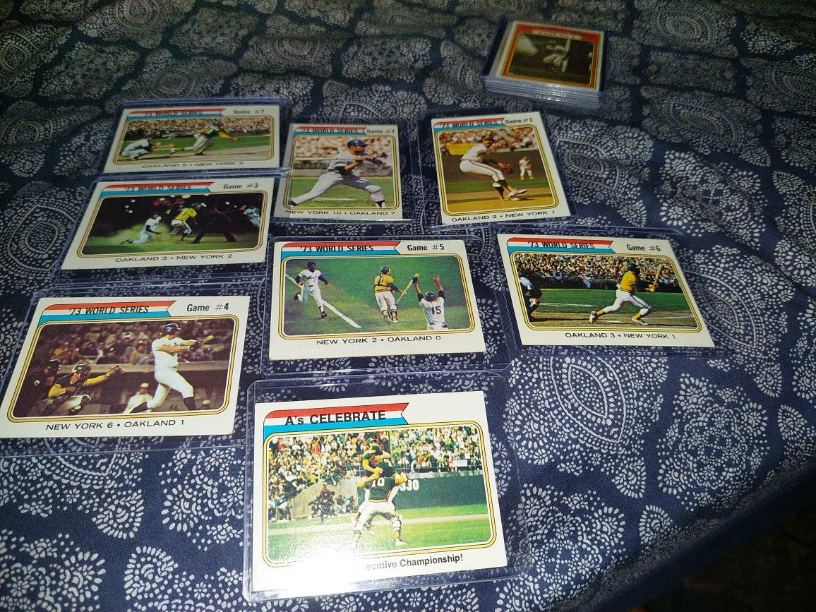 1974 Topps Baseball Cards Of 1973 World Series ( Mays,Reggie)