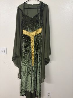 Green Velvet Medieval Fantasy Costume Dress