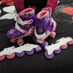 Girls Adjustable Size Skates 12-2 with carrying Bag