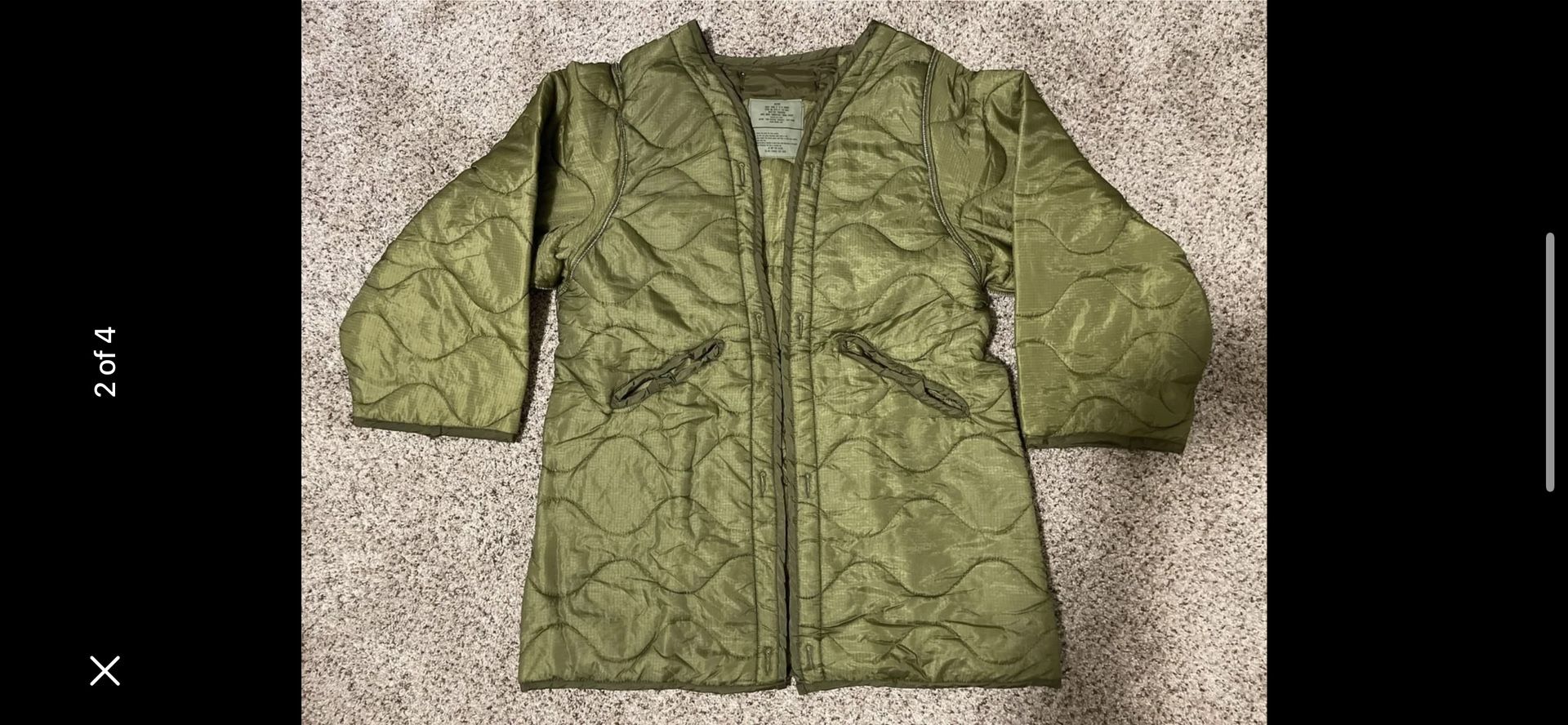 NEW USGI Cold Weather Parka Liner Vintage U.S. Military Night Desert Camo Parka Liner Size Medium 