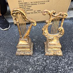 GOLDEN STYLE HARPS WITH MANTEL HANGERS