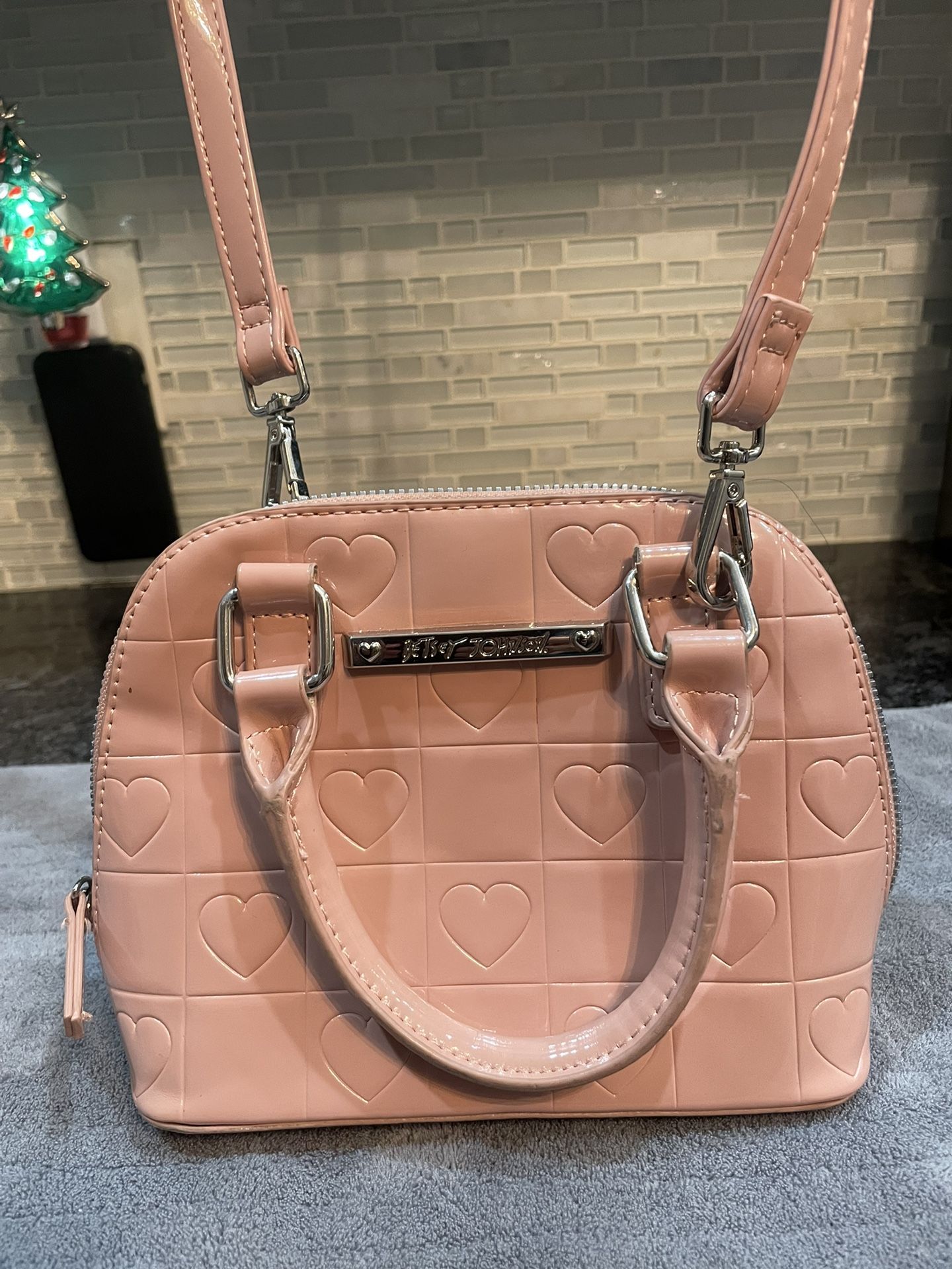 Betsey Johnson Blush Pink Hearts Be Mine Crossbody Purse Fast Shipping!