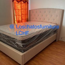 Queen size bed frame and mattress