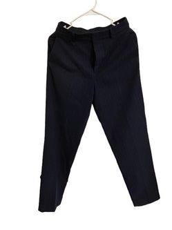 UNIQLO Striped dark blue soft dress pants