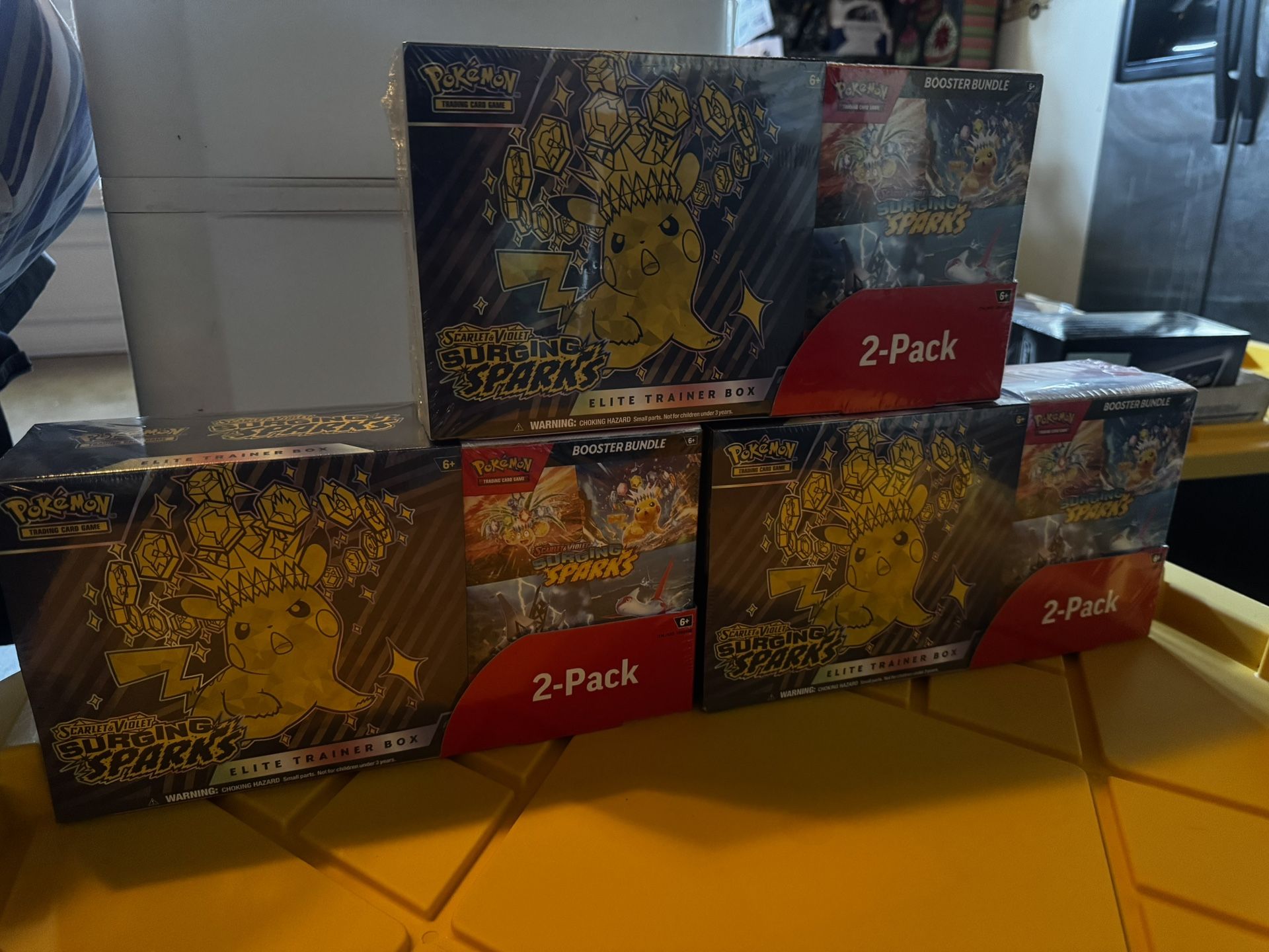 Pokemon Surging Sparks Costco Etb Set Of 3