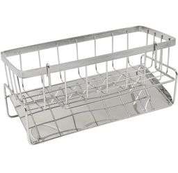 Silver Sponge Holder for Kitchen Sink Caddy Organizer Stainless Steel Sponge Holder Soap Dispenser Organizer Kitchen Countertop Organizers and Storage
