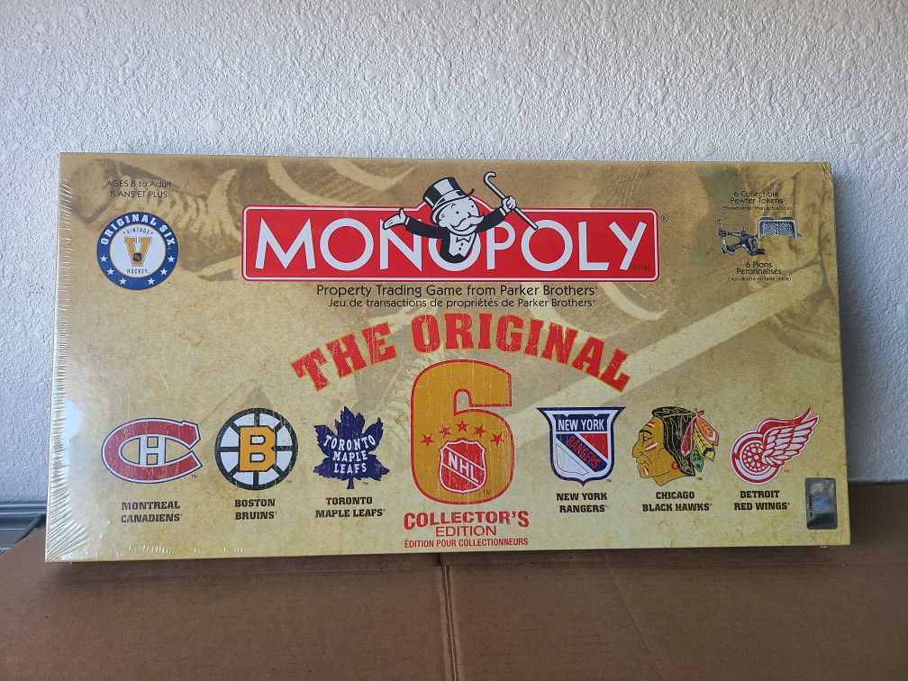 NHL Monopoly Original 6 Collectors Edition New in Original Packaging (2007)