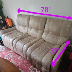 3-seat Reclining Leather Condo Couch