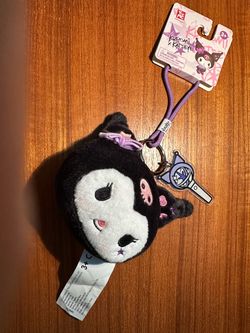 YuMe Kuromi x Kasey plush bag charm with lanyard