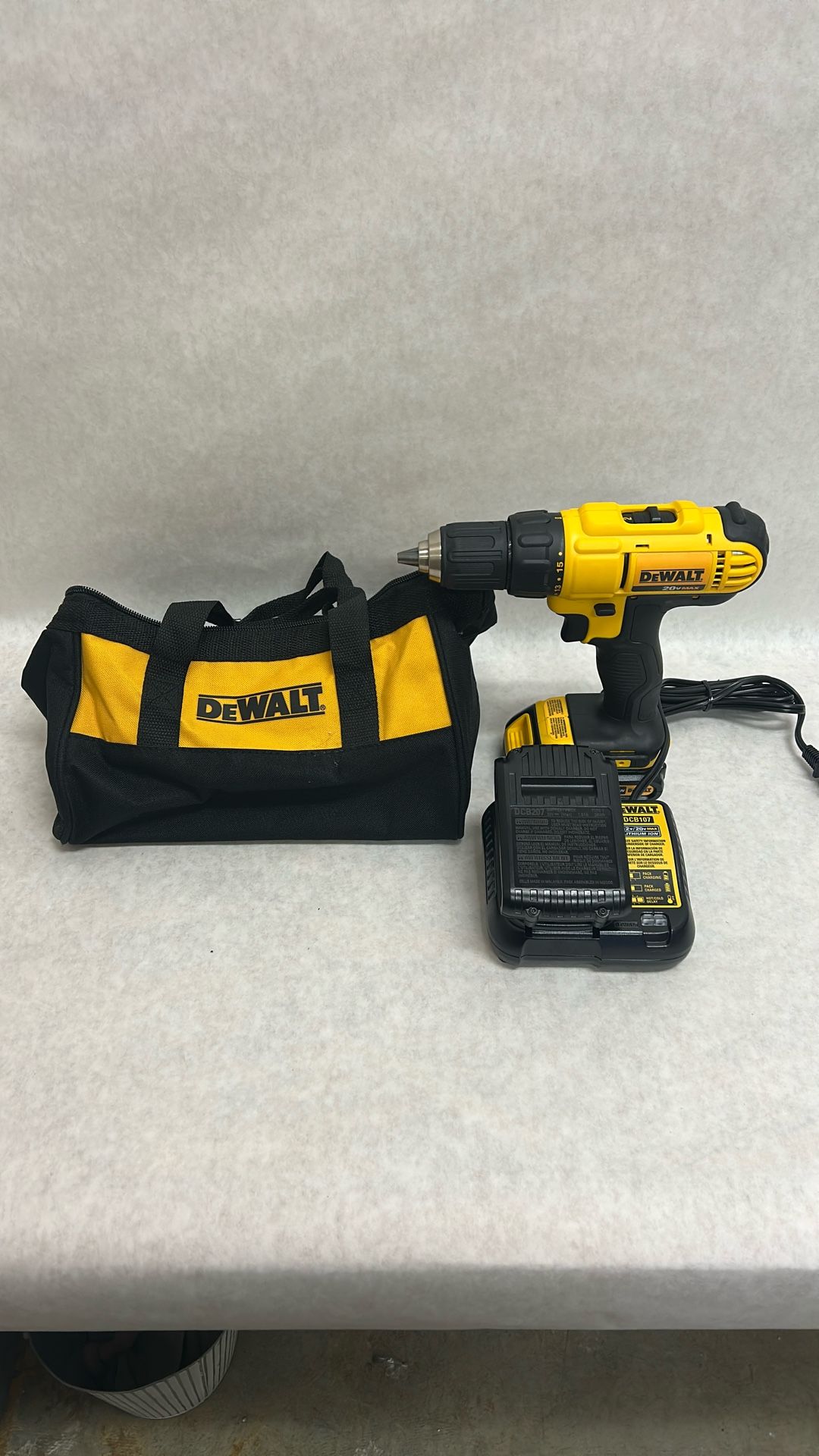 DeWalt DCD 77 1/2 inch drill like new two batteries charger in case