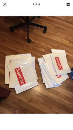 21 Supreme bags GOOD FOR RESELL NYC Plastic Tote Red Box Logo Shopping Bag for Sale in Cranford NJ OfferUp