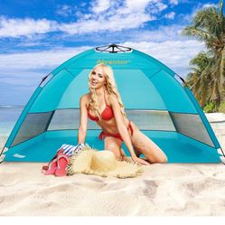 Alvantor Beach Tent Coolhut Plus Beach Umbrella Sun Shelter Cabana Automatic Pop Up UPF 50 Sun Shade Portable Camping Hiking Canopy Easy Set Up Light 