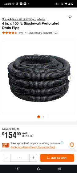 4 in. x 100 ft. Singlewall Perforated Drain Pipe