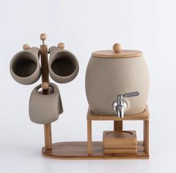 Ceramic 4 Cup Teapot Set With Faucet