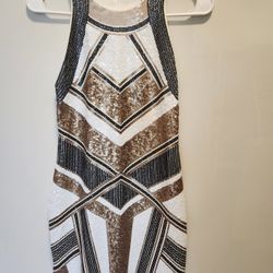 Womens dress Express size XS body con open shoulder sequin party