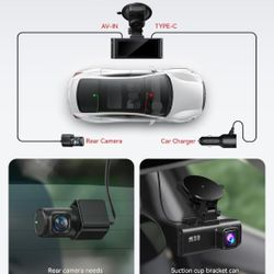 REDTIGER Dash Cam Front Rear, 4K/2.5K Full HD Dash Camera for Cars, Included 32GB Card, Built-in Wi-Fi GPS, 3.18” IPS Screen, Night Vision, 170°Wide A