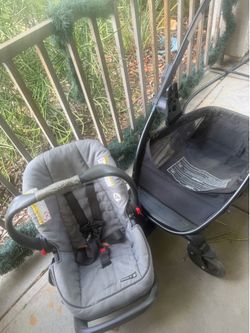 Graco car seat with car base and infant stroller