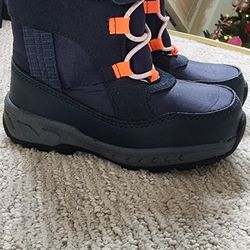 Carter's Keillor toddler /little boy snow boot in navy and orange size 10
