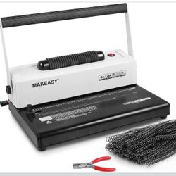 MAKEASY Coil Spiral Binding Machine - Manual Hole Punch - Electric Coil Inser...
