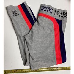 Pink Victoria's Secret Leggings Gray Purple Red Stripe Xs VS
