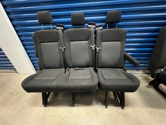 Ford OEM Transit 3 passenger split rear bench seat in Ebony cloth 2015-2026