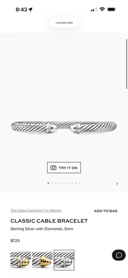 David Yurman Silver Cable Bracelet