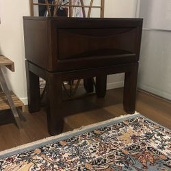 Large Brown Wooden Nightstand 