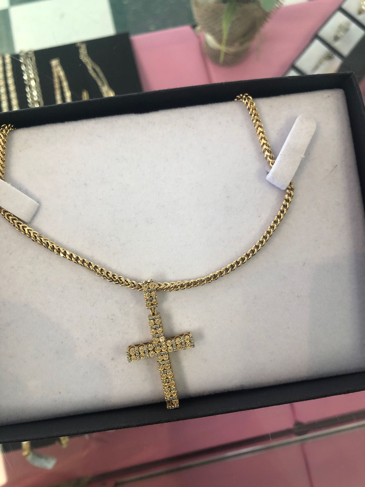 10k gold pendant chain and cross