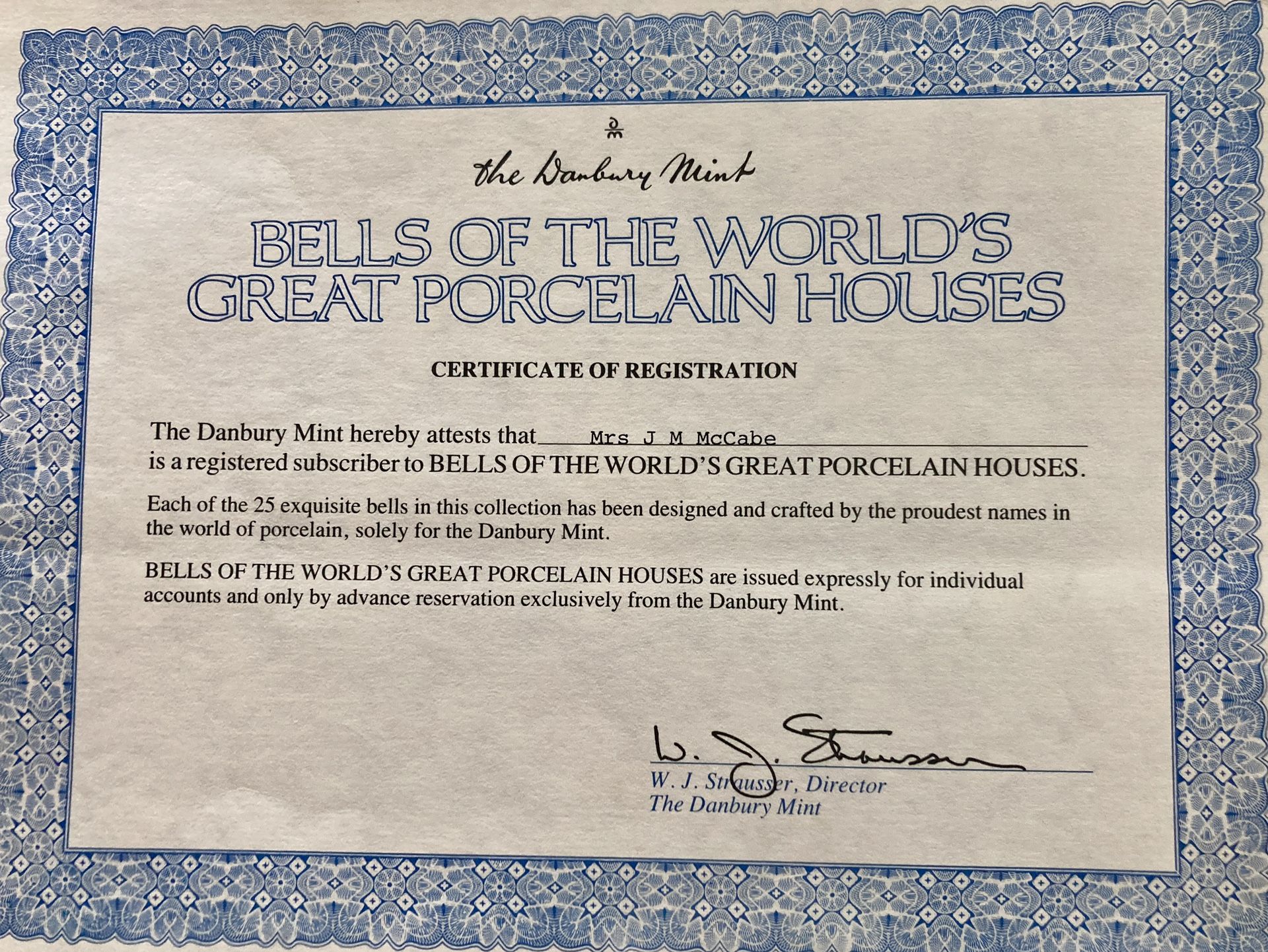  Set of 24 Danbury Mint "Bells of the World's Great Porcelain Houses”, Pristine!
