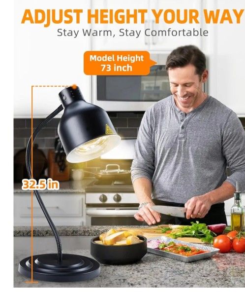 Commercial Food Warmer Lamp with 2 Bulbs