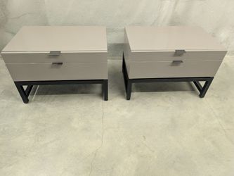 Pair of Modern Nightstands with Drawers