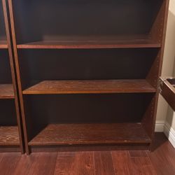 Bookshelf (Wood, Brown) x2
