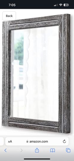 AAZZKANG Rustic Mirror 20"x16" Wood Framed Wall Mirror Rectangle Decorative Bedroom Bathroom Farmhouse Mirror