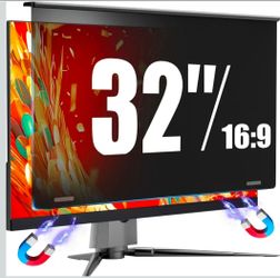 Magnetic Privacy Screen for 32 Inch Flat Computer Monitor 16:9 Aspect Ratio,32in Removable Anti Glare Filter,Blue Light Blocking Privacy Shield Eye Pr