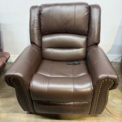 Brand new Brand new Oversized Dual Motor Power Lift Recliner Sofa with Massage and Heat, Genuine Leather