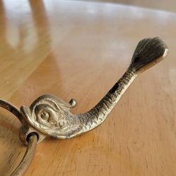 MCM Vintage Brass Fish Towel Ring