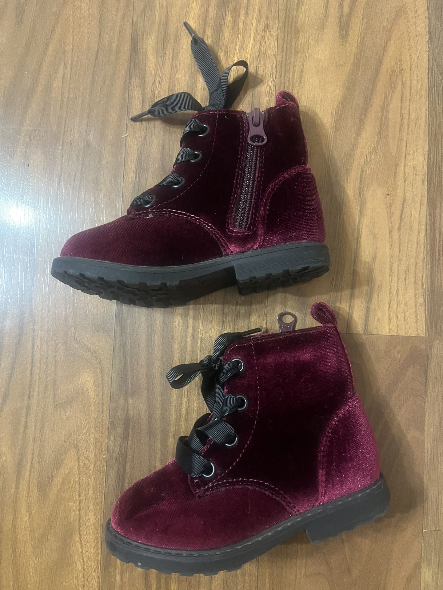 Cat & Jack Burgundy Combat Boots size 7