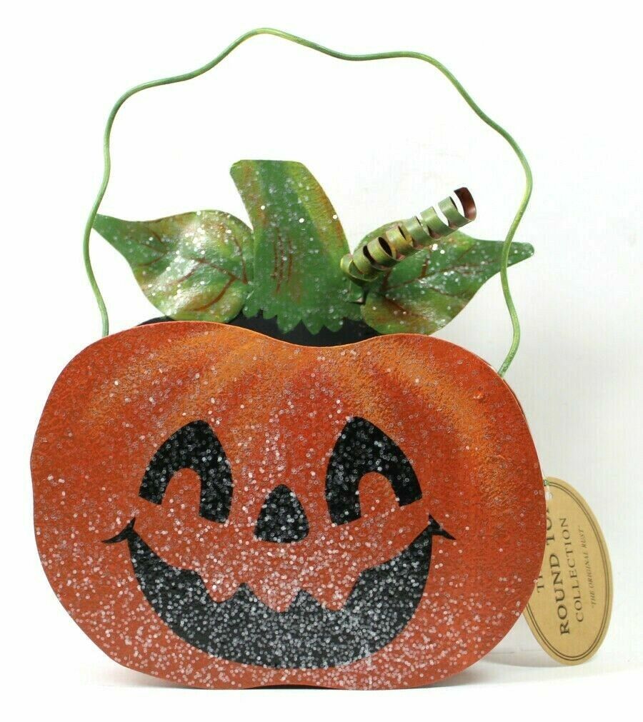 Glitter Pumpkin Jack O Lantern Pockets Decorations